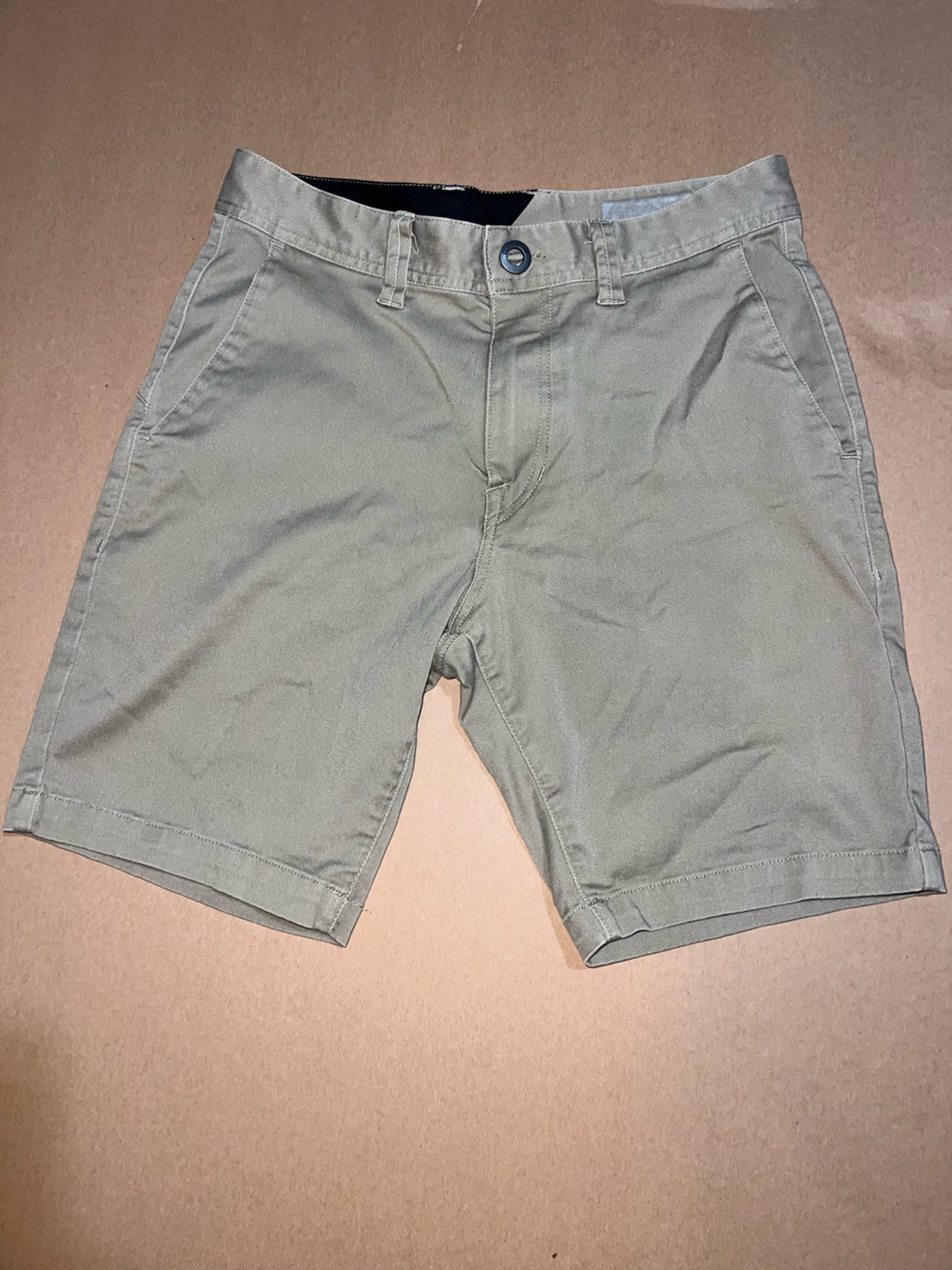 Volcom Men's Olive Chino Flat Front Shorts